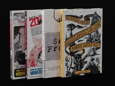 Books 2 Low-poly 3D model