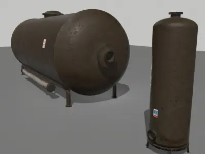 Industrial Tank 2 Low-poly 3D model