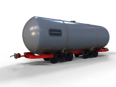 Wagon tank Low-poly 3D model