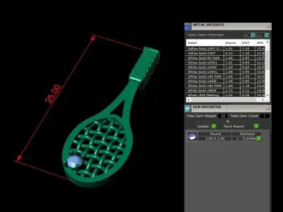 Tennis racquet 3D print model