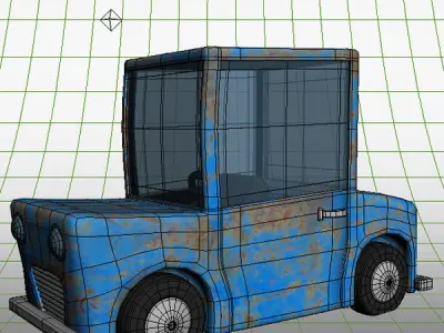 Blue Car Cartoon 3D model