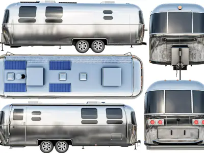 Travel Trailer Low-poly 3D model