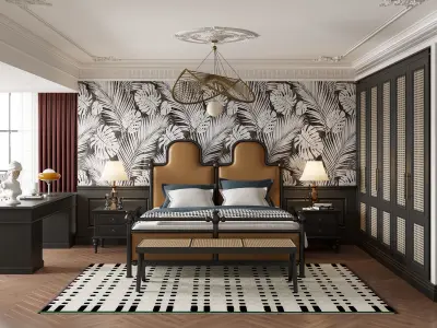 Bedroom interior scenes 3D model V5