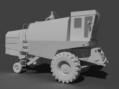 Harvester low poly model combine Low-poly 3D model