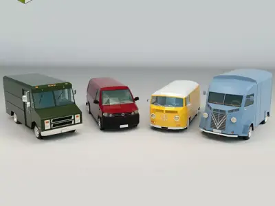 Low Poly Transporter Van Pack