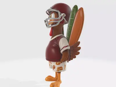 Football Turkey Figurine Thanksgiving Sports Fan Decor 3D print model