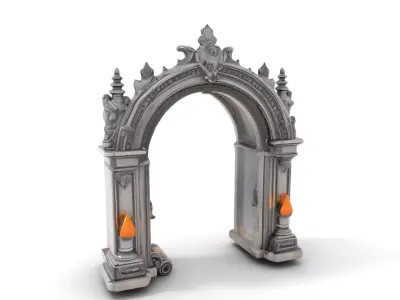 Ornate Stone Archway model pack Low-poly 3D model