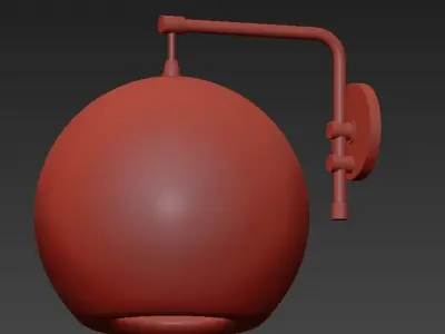 PLEATED glass globe wall sconce 3D model