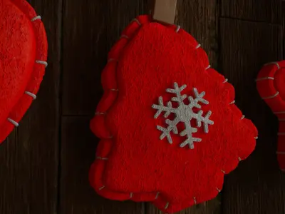 New Year felt decoration 3D model