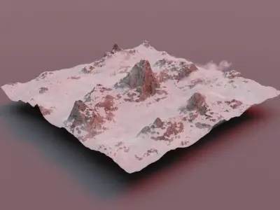 Winter mountain with texture inside  Free 3D model
