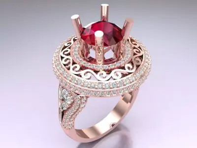 Diamond Ring - Womens Rings - N223221 3D print model