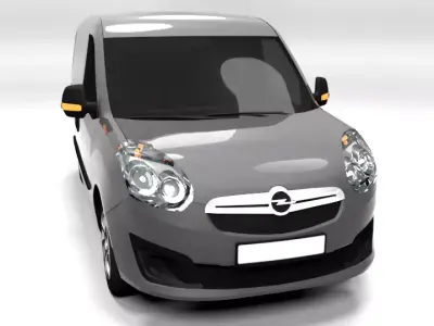 OPEL COMBO LONG 2013 LOWPOLY Low-poly 3D model