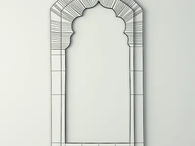 Vintage Moorish Wood Mirror 3D model