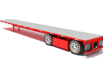 Flatbed Trailer 3D Models 3D model