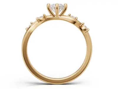 Anel de noivado curvado 3D print model