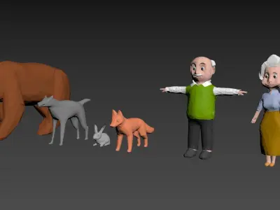 bun cartoon Low-poly 3D model