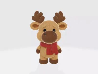 Knitted Christmas  Style Reindeer Figurine Cozy Holiday Toy 3D print model