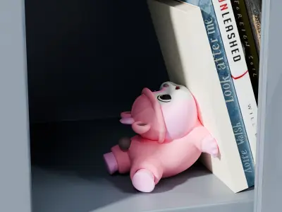 Original cute wombat book stand 3D print model