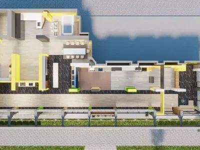 Kitchen Showroom Facade and Interior 3D model