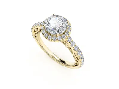 ZRP018 person engagement ring in rose gold 3D print model