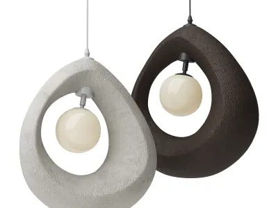 Wabi sabi lighting pendant lamp Low-poly 3D model