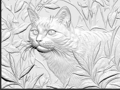 Cat Attacking A53 3D print model