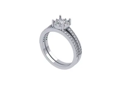 Bridal set Ring 3D print model