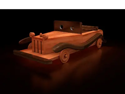 WOODEN CAR 3D model buy