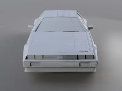 DeLorean DMC-12 Low-poly 3D model