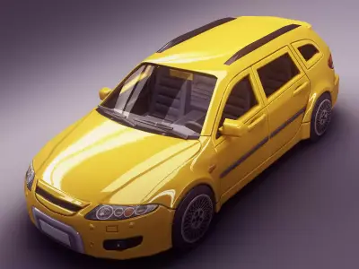 Station Wagon 2 Low-poly 3D model
