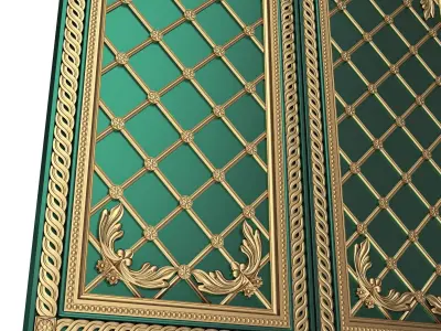 Backgammon Set 03 Green Low-poly 3D model