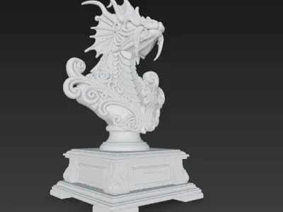 3D Printable Detailed Dragon Bust 3D model