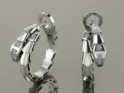 Bvlgari Snake Serpenti Earrings 3D print model