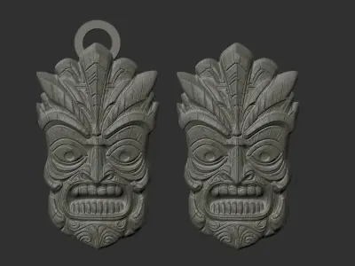 wall tiki decor 3  3D print model