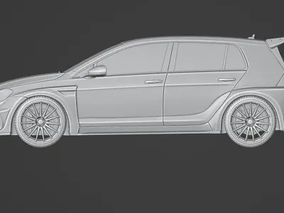 Volkswagen Golf GTI Widebody High-Quality 3D print model