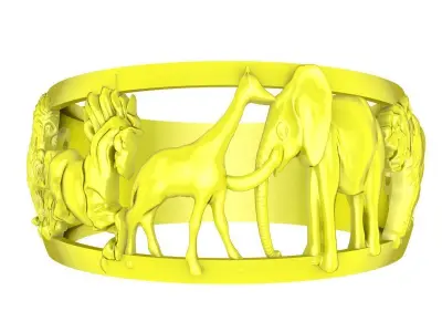 Luxury Horse Motif Openwork Signet Ring for Men 4319 3D print model