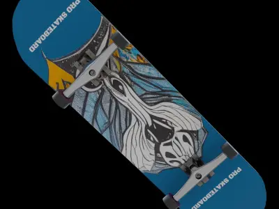 Skateboard Low-poly 3D model 16