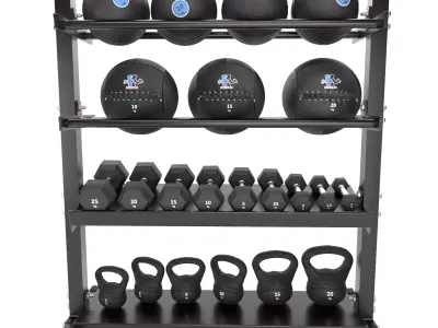 Gym-Tools-Fitness-Body-Building-set-01 gym rack with weights ... 3D model
