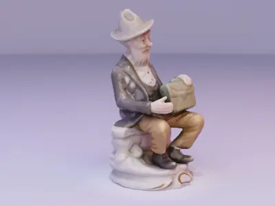 Old man statue high-poly 3D model