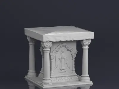 001575 Raw 3D scan of a church altar 3D model