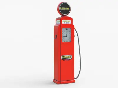 Gas pump Low-poly 3D model 6