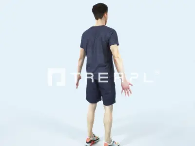 Virtue A Animated Rigged Sports Man Low-poly 3D model
