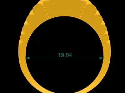 Mens Red Gemstone Gold Ring Jewelry 3D Model 327 3D print model