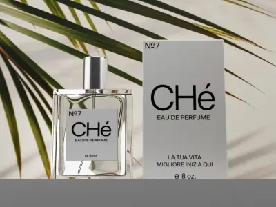 Perfume bottle and packaging  3D model