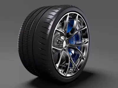 Bugatti Chiron wheel 2 3D model