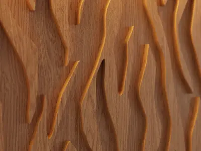 Decorative Wooden Wall Model 9 Low-poly 3D model