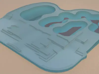 Venice Skatepark Low poly 3D model