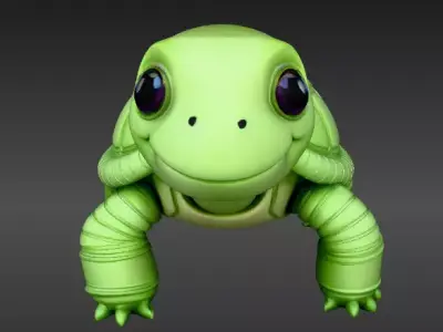 Baby Turtle Cute Articulated Tortoise 3D Print Model 3D print model