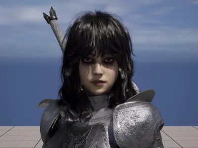 Wolf Armor Female Warrior - Unreal Engine 5 Low-poly 3D model