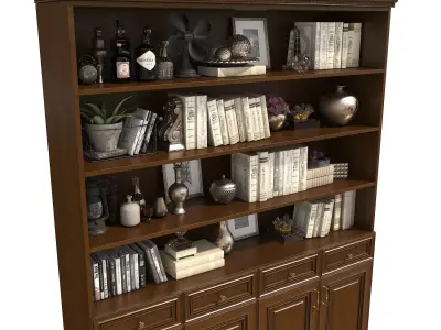 Classic Display Cabinet and Decoration 2 3D model